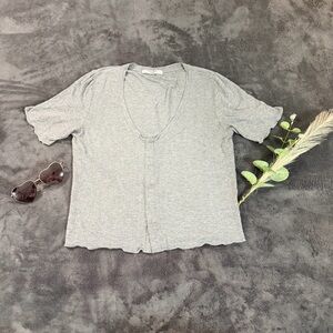 Project Social T Heather Gray V-Neck Tee